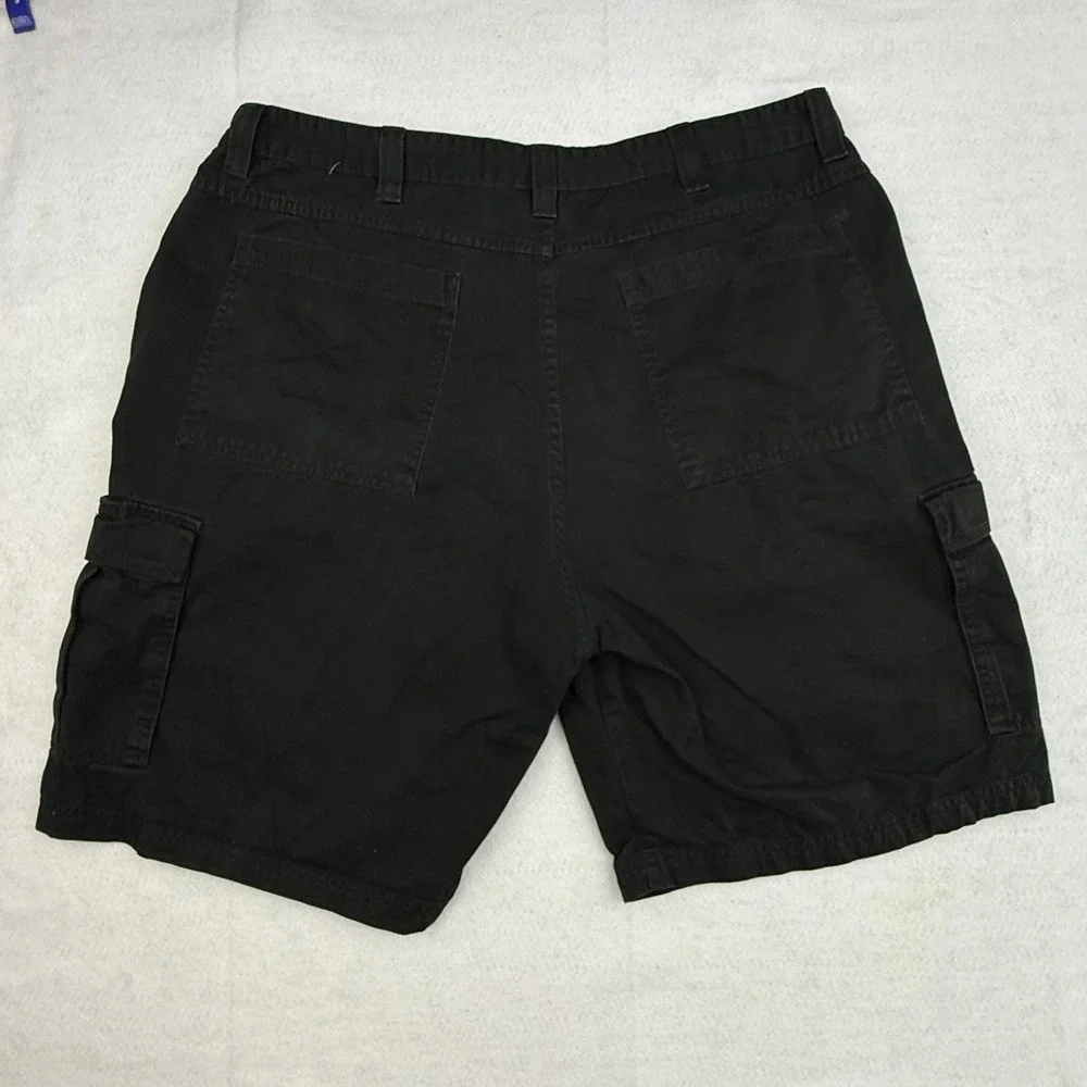 Wrangler Cargo Shorts Mens 40 Black Casual Outdoor Cotton Relaxed Fit